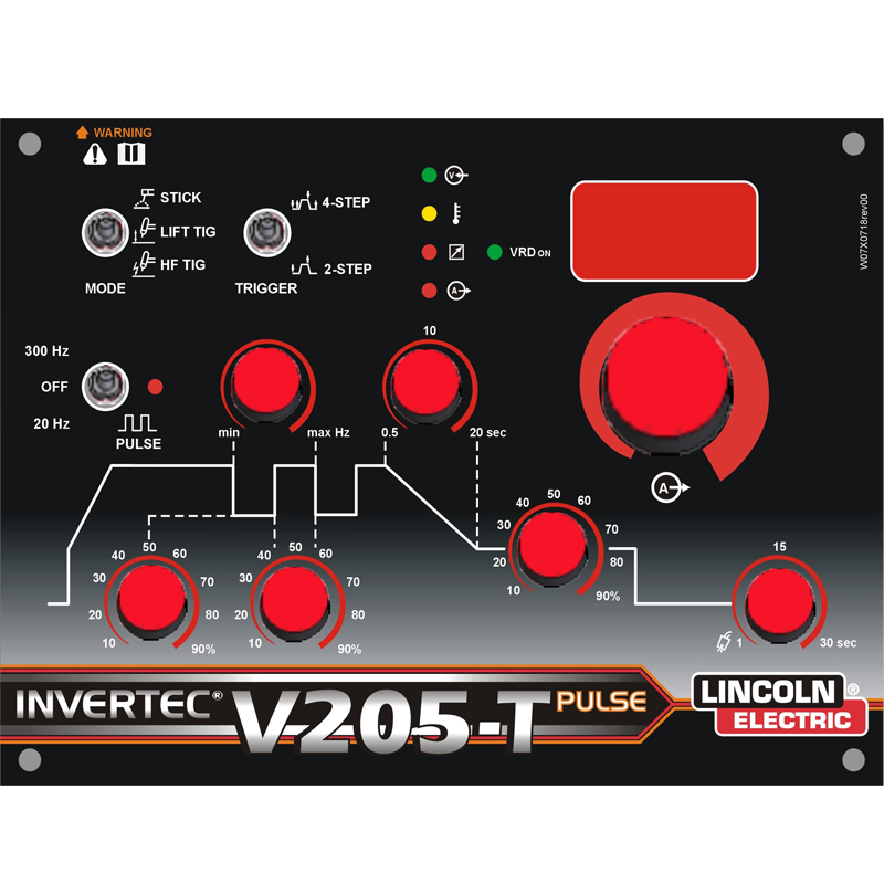 Lincoln Electric Invertec V205-T Pulse - Bedienfeld